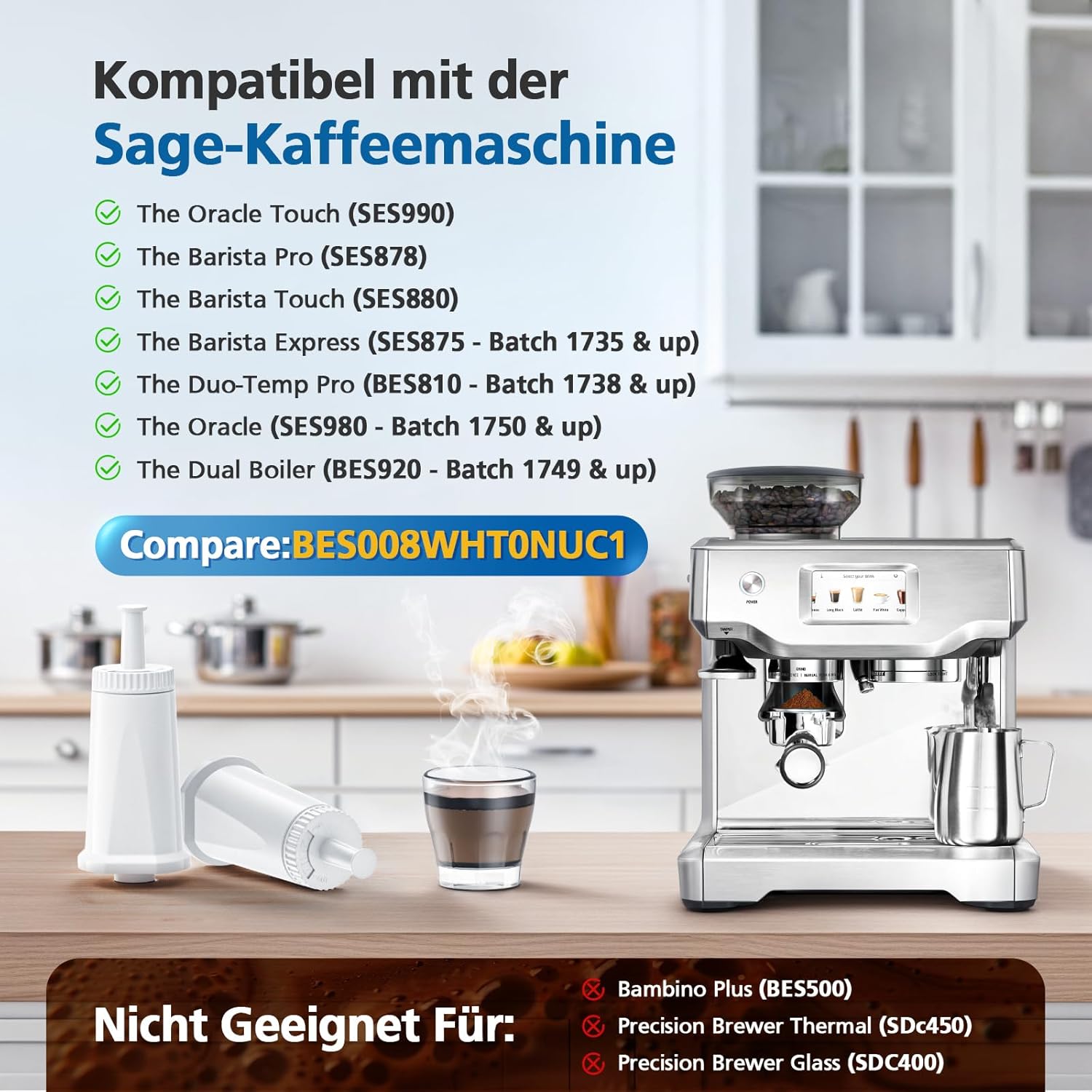 Replacement Water Filter for B - Breville Espresso Barista Touch recension och pris