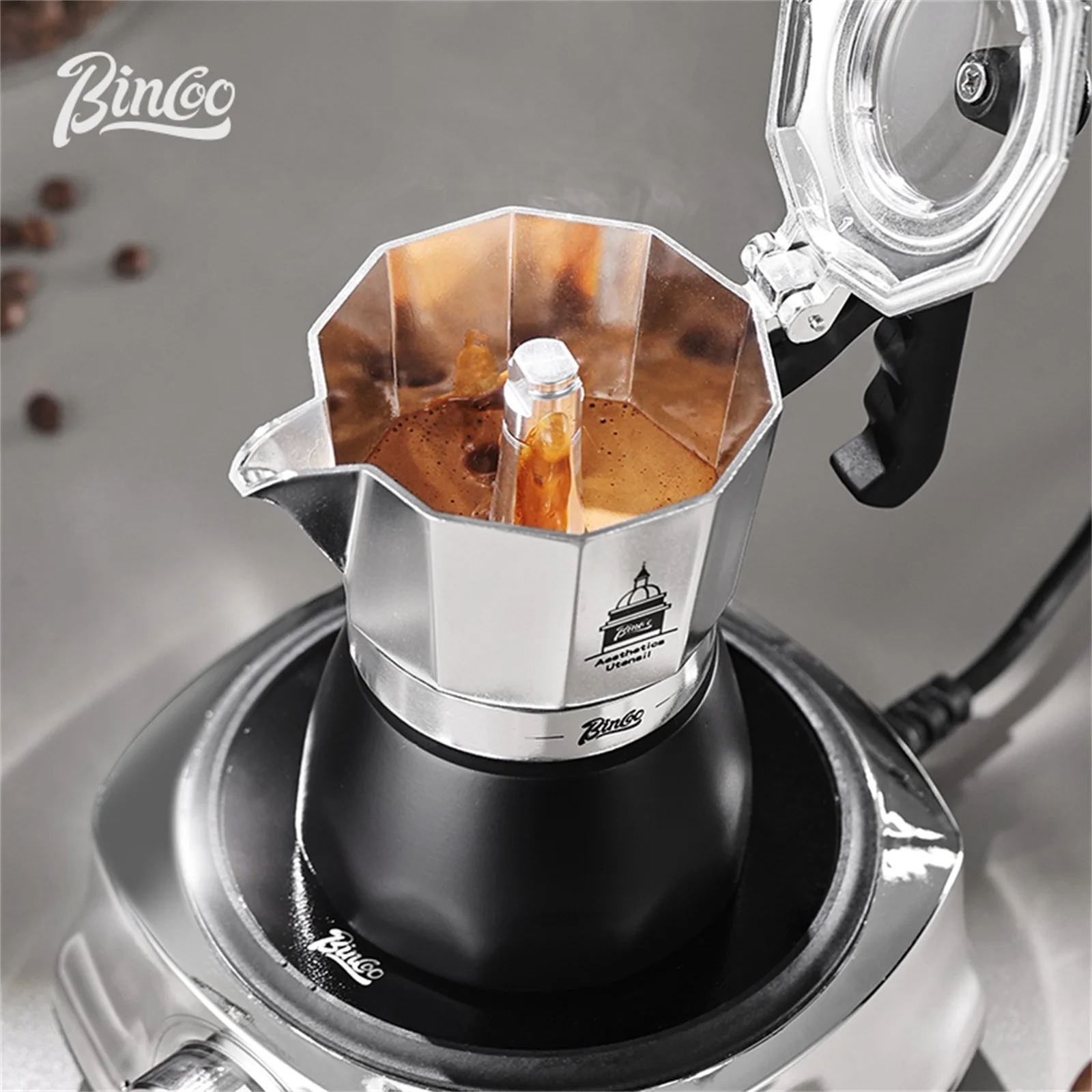 BINCOO Double Valve Moka Pot，E - Coffee Equipment Espresso recension och pris